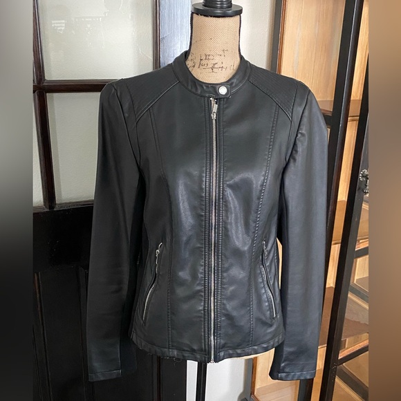 NWOT. Express Faux Leather Moto
Jacket, Sz L - Picture 2 of 10
